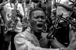 a young man sits during an EndSARS protest in Lagos