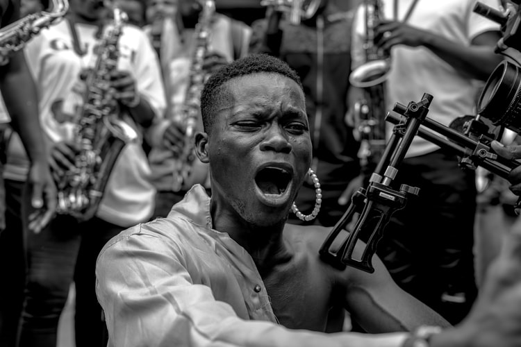 a young man sits during an EndSARS protest in Lagos